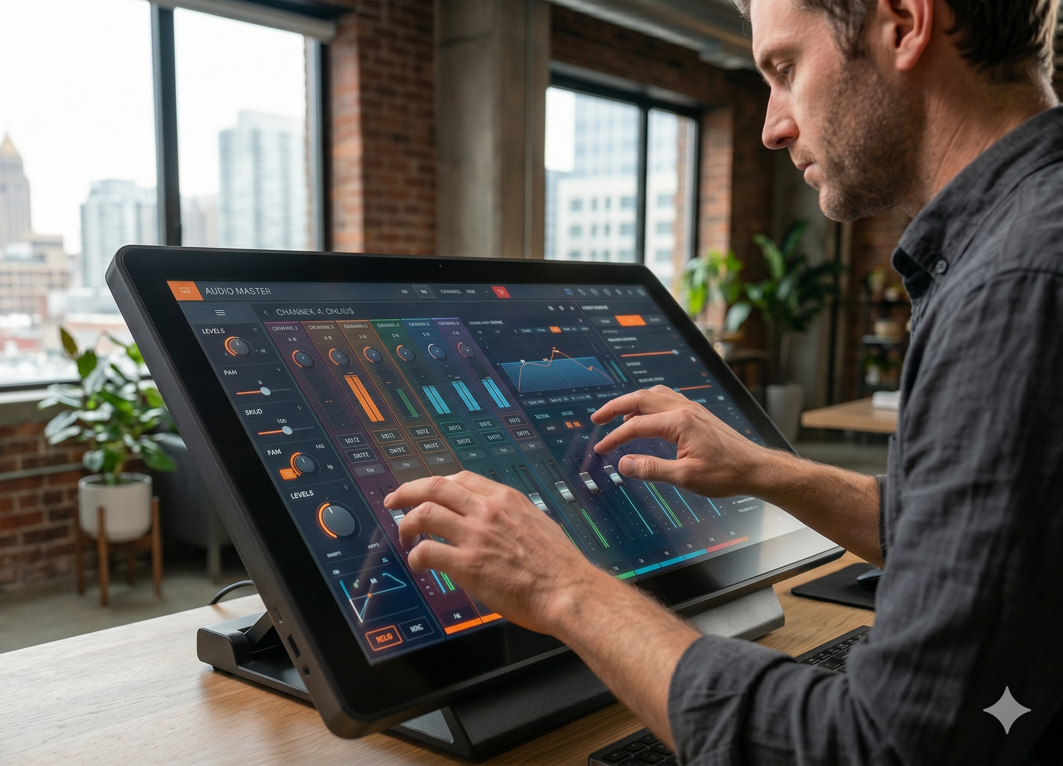 Person using a multi-touch interface